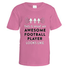 Awesome Football Player T-Shirt - Small / Azalea