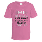 Awesome Geography Teacher T-Shirt - Small / Azalea