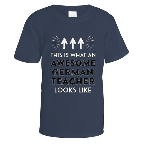 Awesome German Teacher T-Shirt - Small / Navy