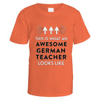 Awesome German Teacher T-Shirt - Small / Orange
