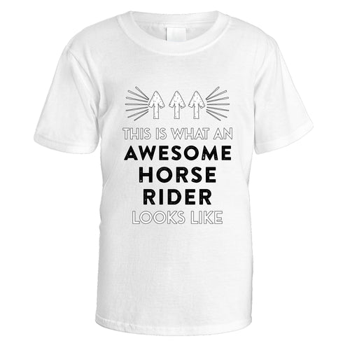 Awesome Horse Rider T-Shirt - Medium / White