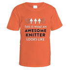 Awesome Knitter T-Shirt - Small / Orange