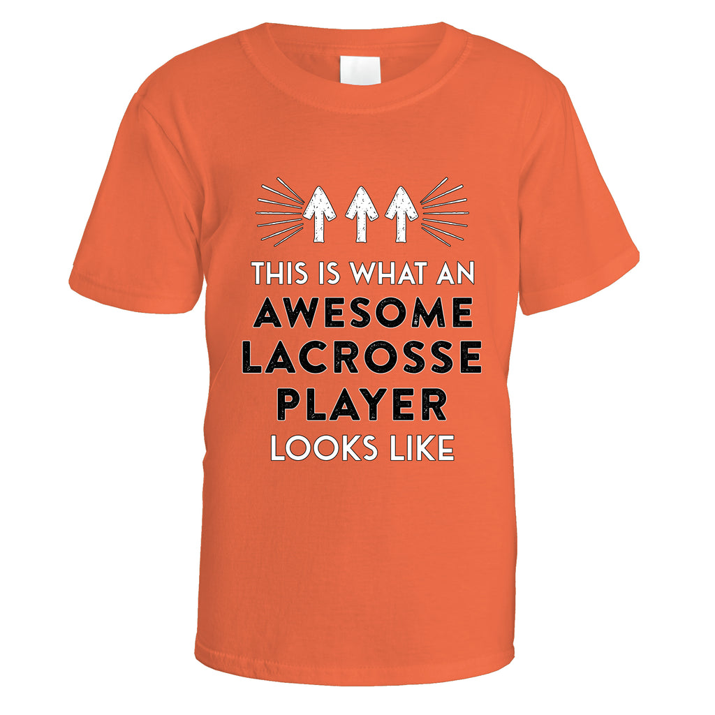 Awesome Lacrosse Player T-Shirt - Small / Orange