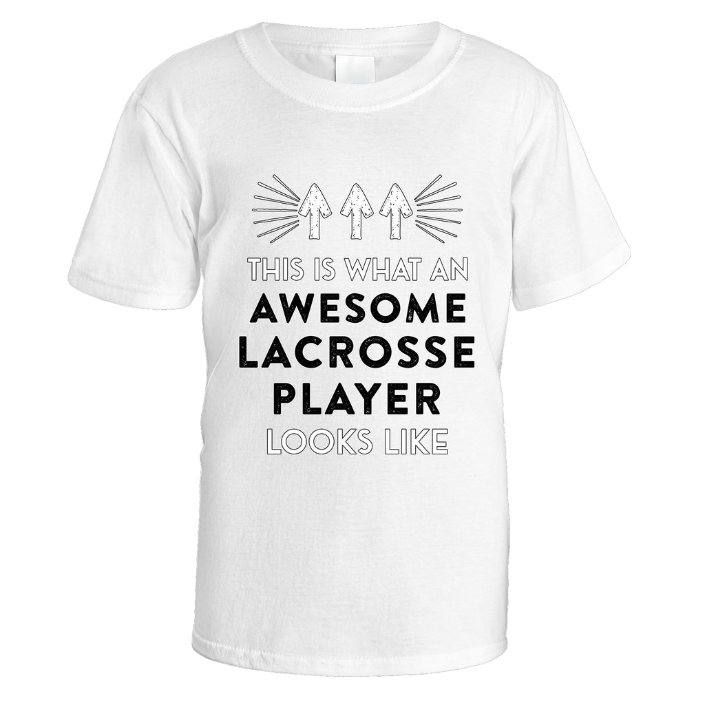 Awesome Lacrosse Player T-Shirt - Medium / White