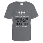 Awesome Maths Teacher T-Shirt - Small / Charcoal