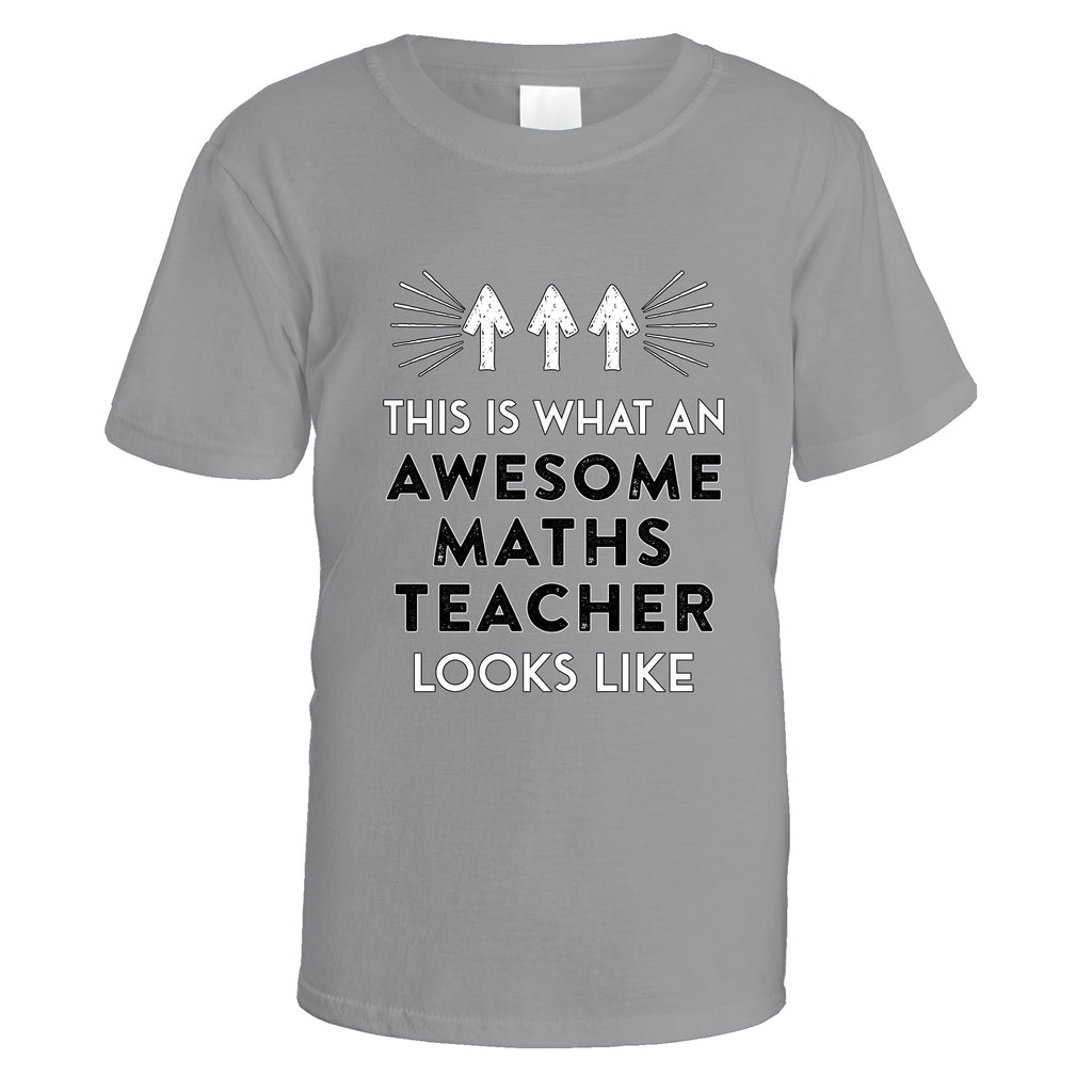 Awesome Maths Teacher T-Shirt - Small / Sports Grey