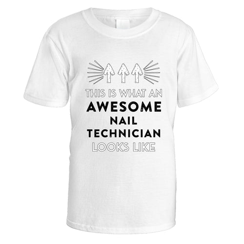 Awesome Nail Technician T-Shirt - Small / White