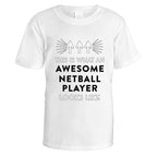 awesome-netball-player-t-shirt - White