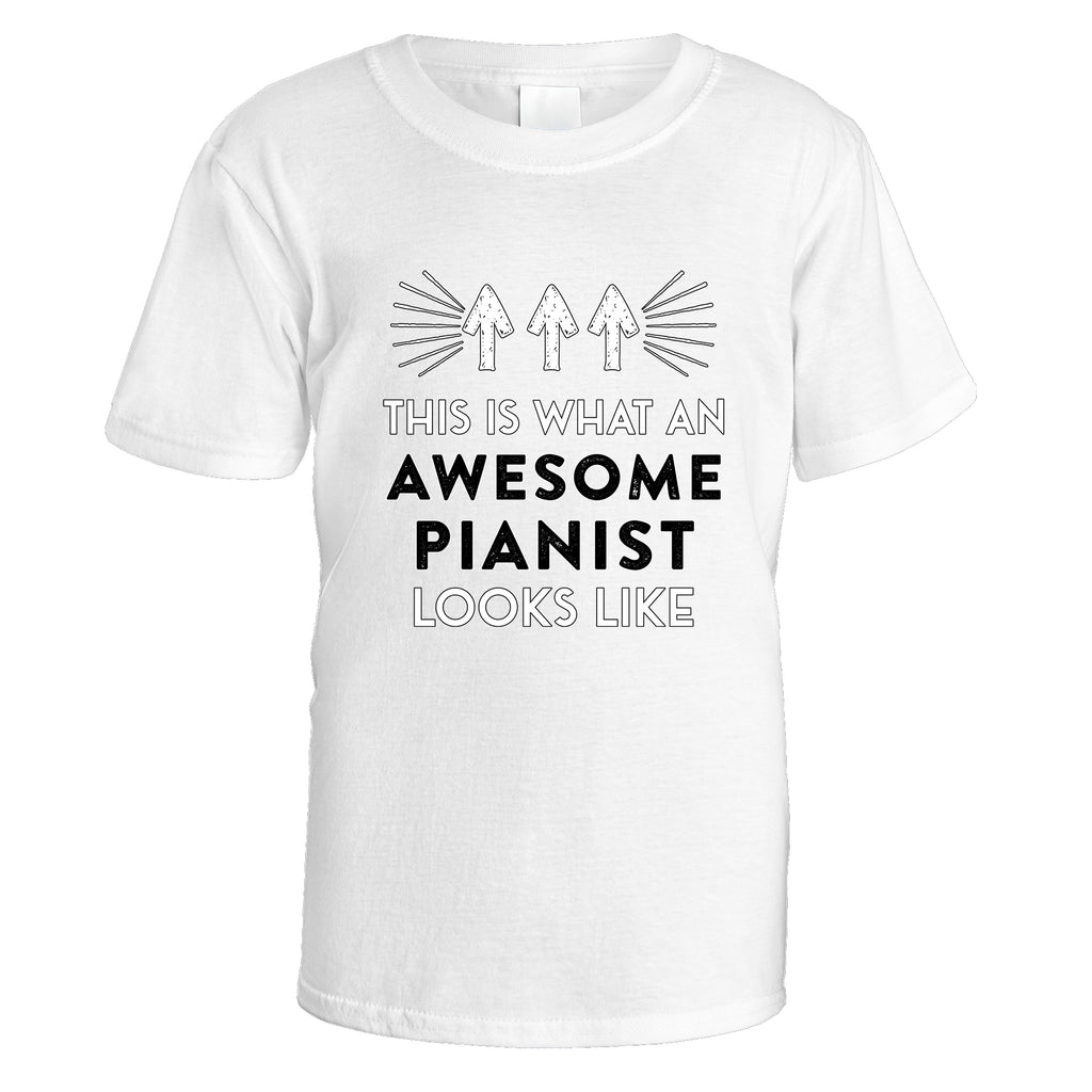 awesome-pianist-t-shirt - White