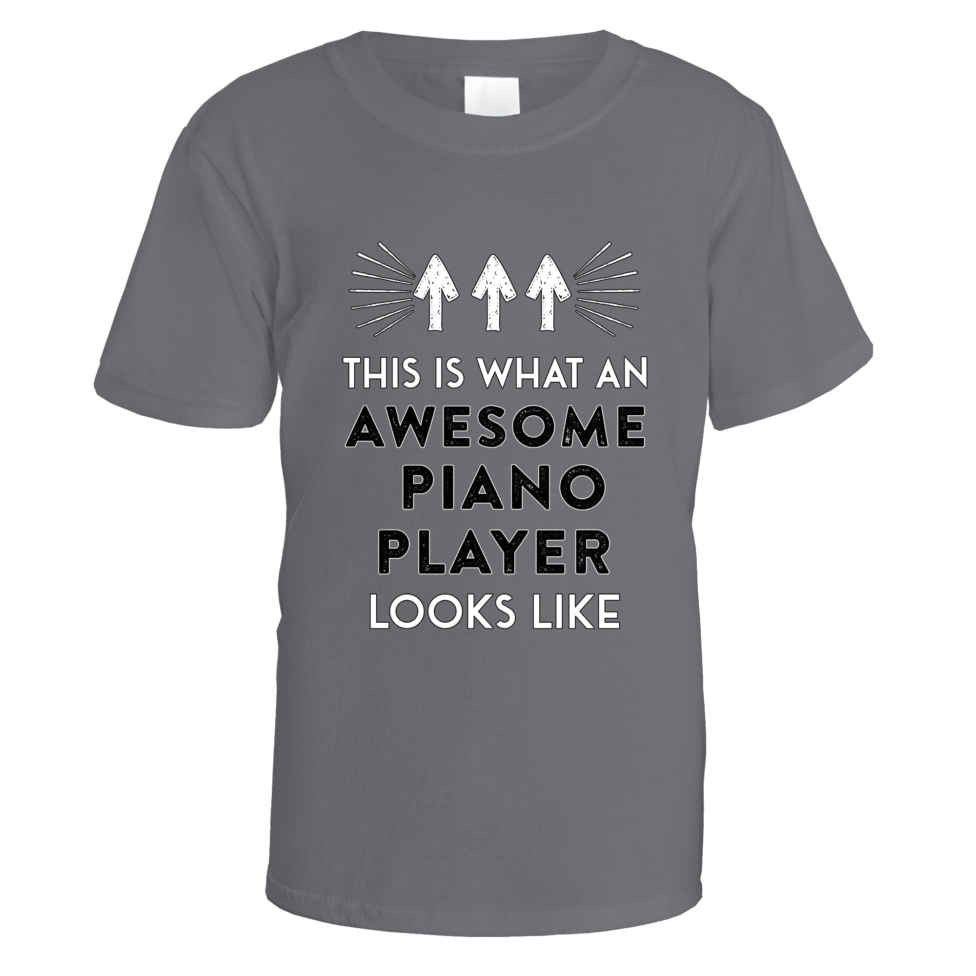 awesome-piano-player-t-shirt - Charcoal