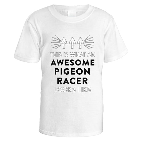 Awesome Pigeon Racer T-Shirt - Small / White