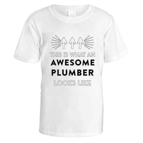Awesome Plumber T-Shirt - Small / White