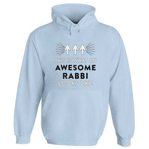 Awesome Rabbi Hoodie - Sky Blue / Medium
