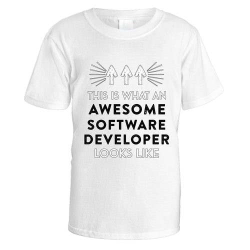 Awesome Software Developer T-Shirt - Small / White