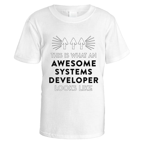 Awesome Systems Developer T-Shirt - Small / White