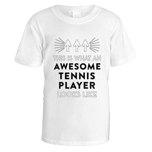Awesome Tennis Player T-Shirt - Small / White