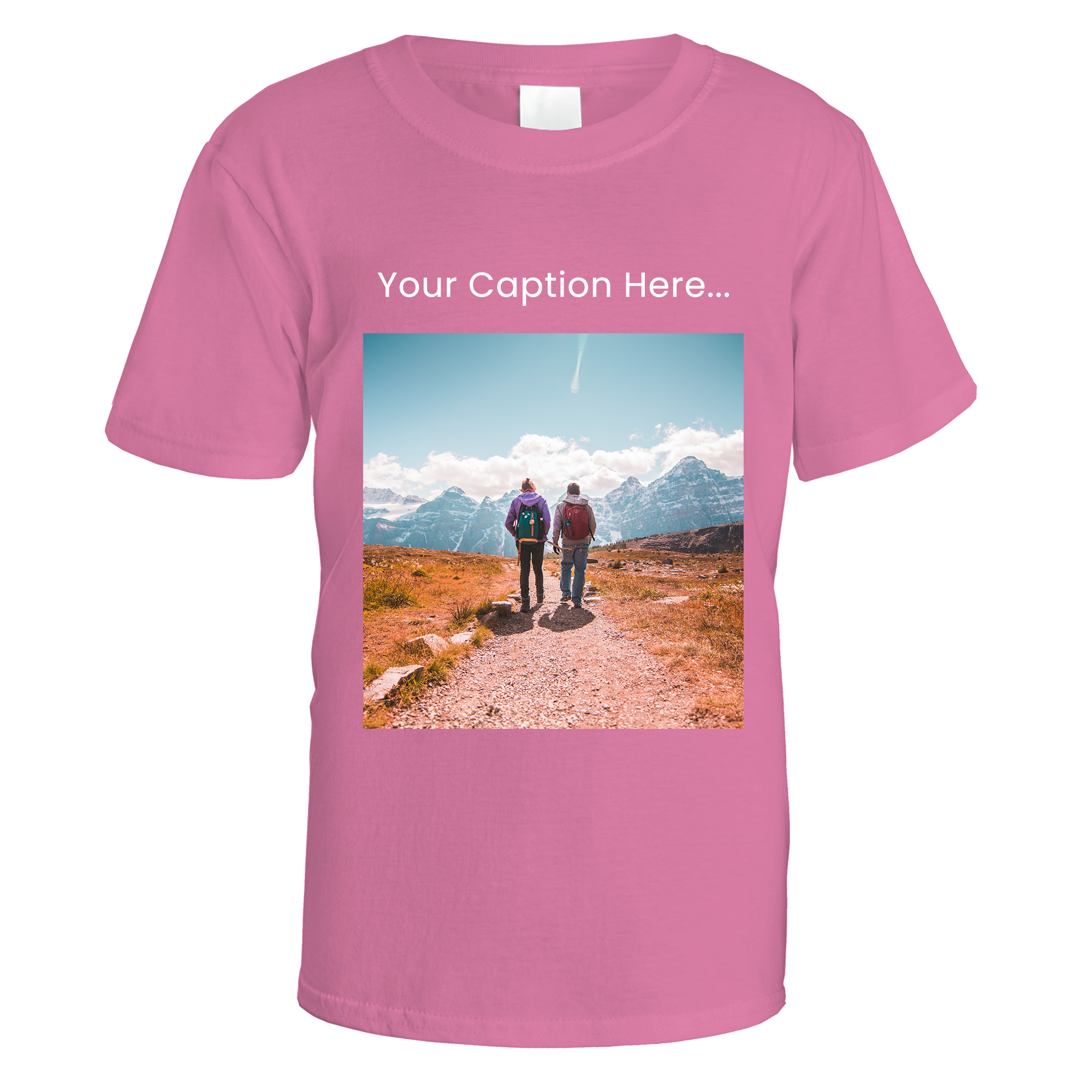 Personalised Photo and Top Caption T-Shirt