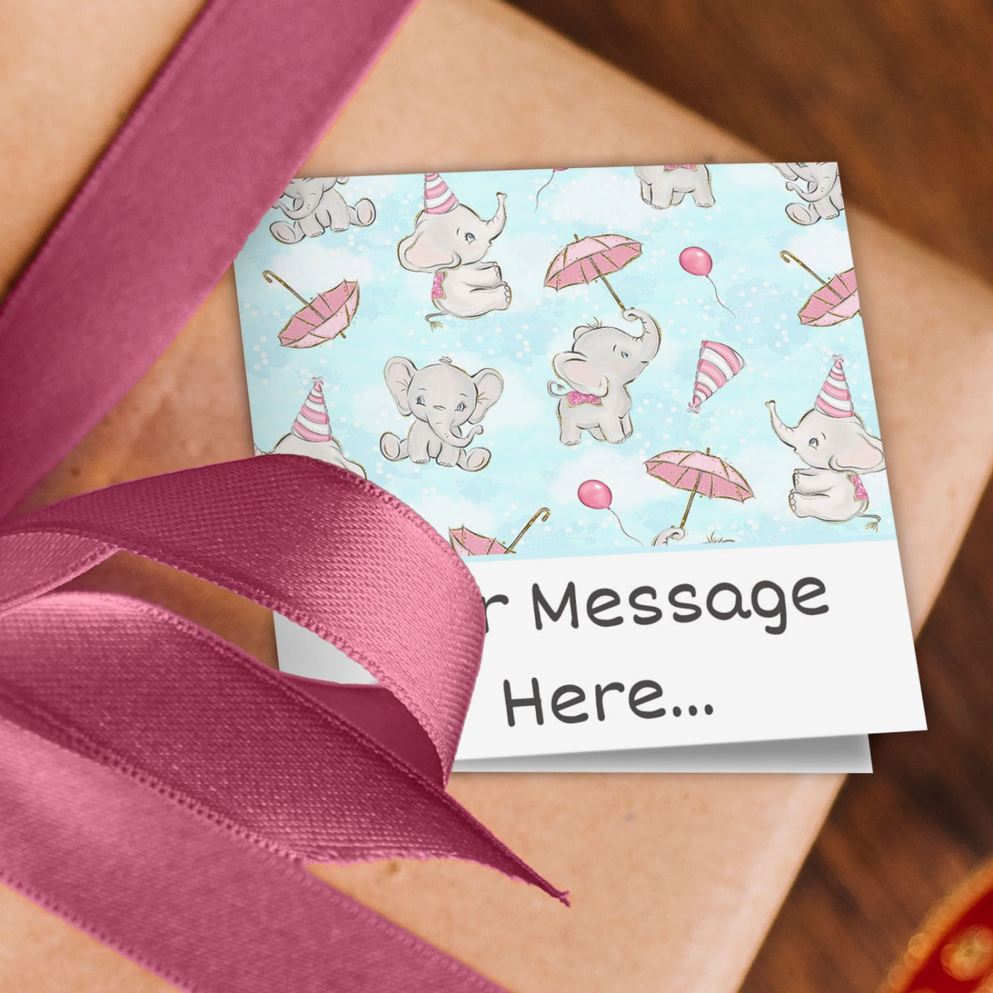 Baby Elephant Message Wrapping Paper