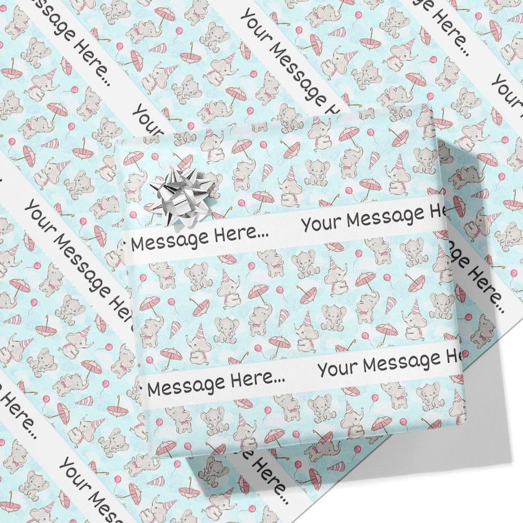 Baby Elephant Message Wrapping Paper
