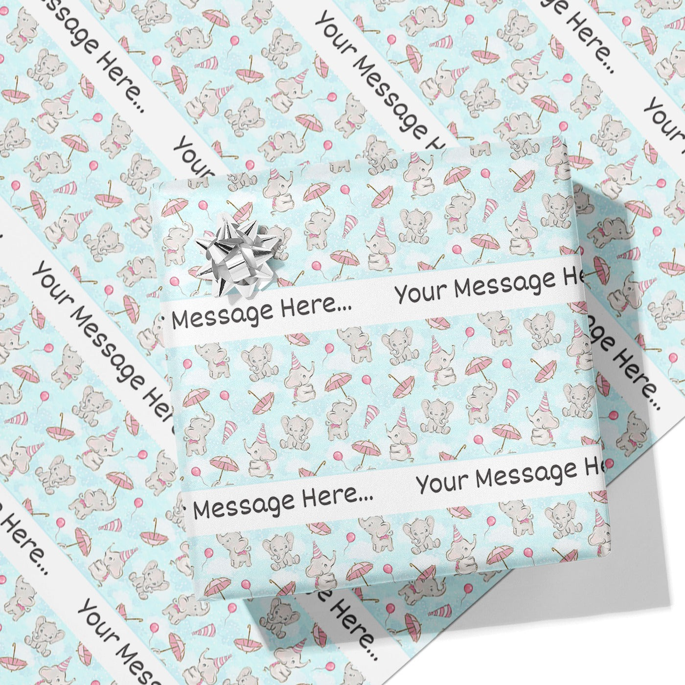 Baby Elephant Message Wrapping Paper