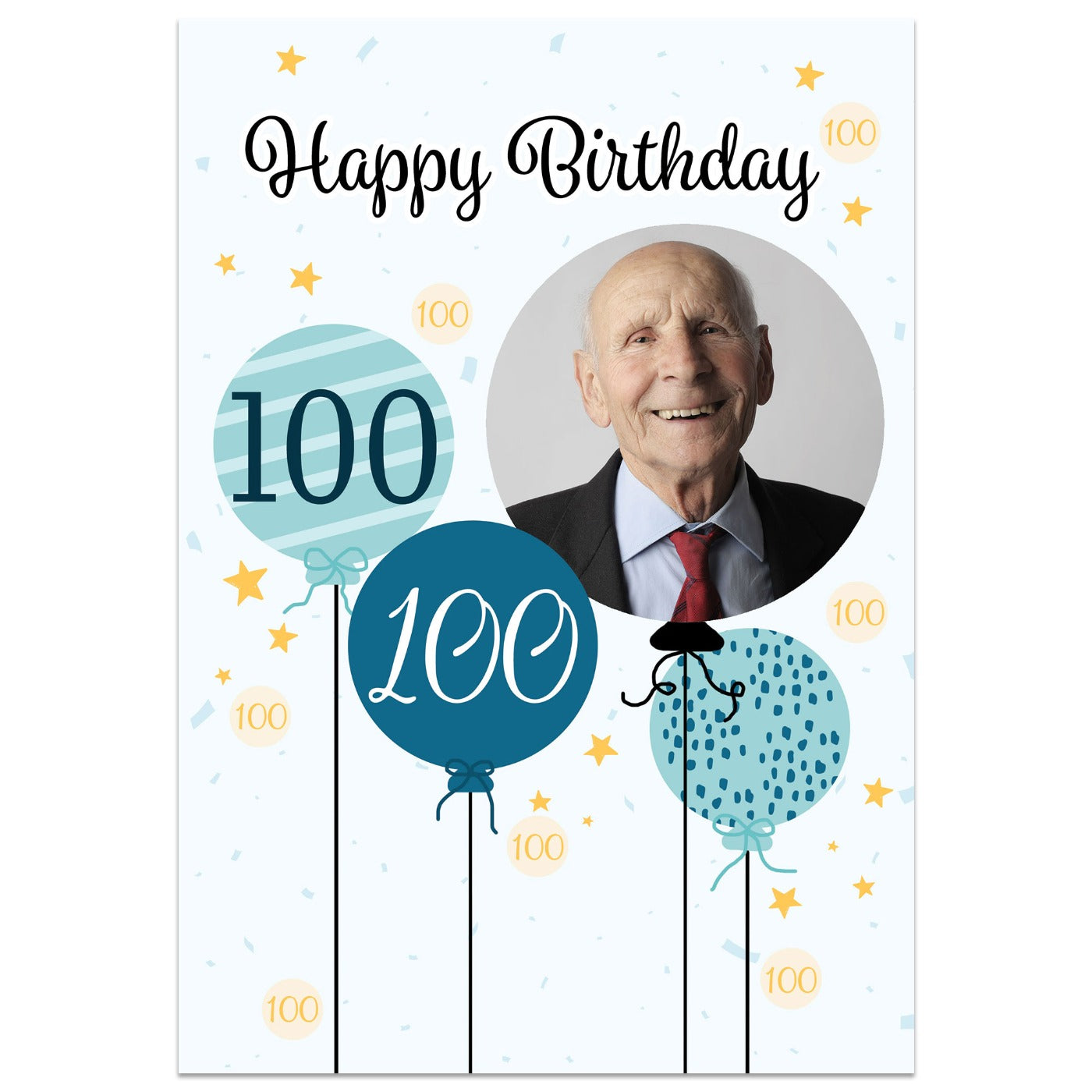 100th Birthday Balloon Photo Card