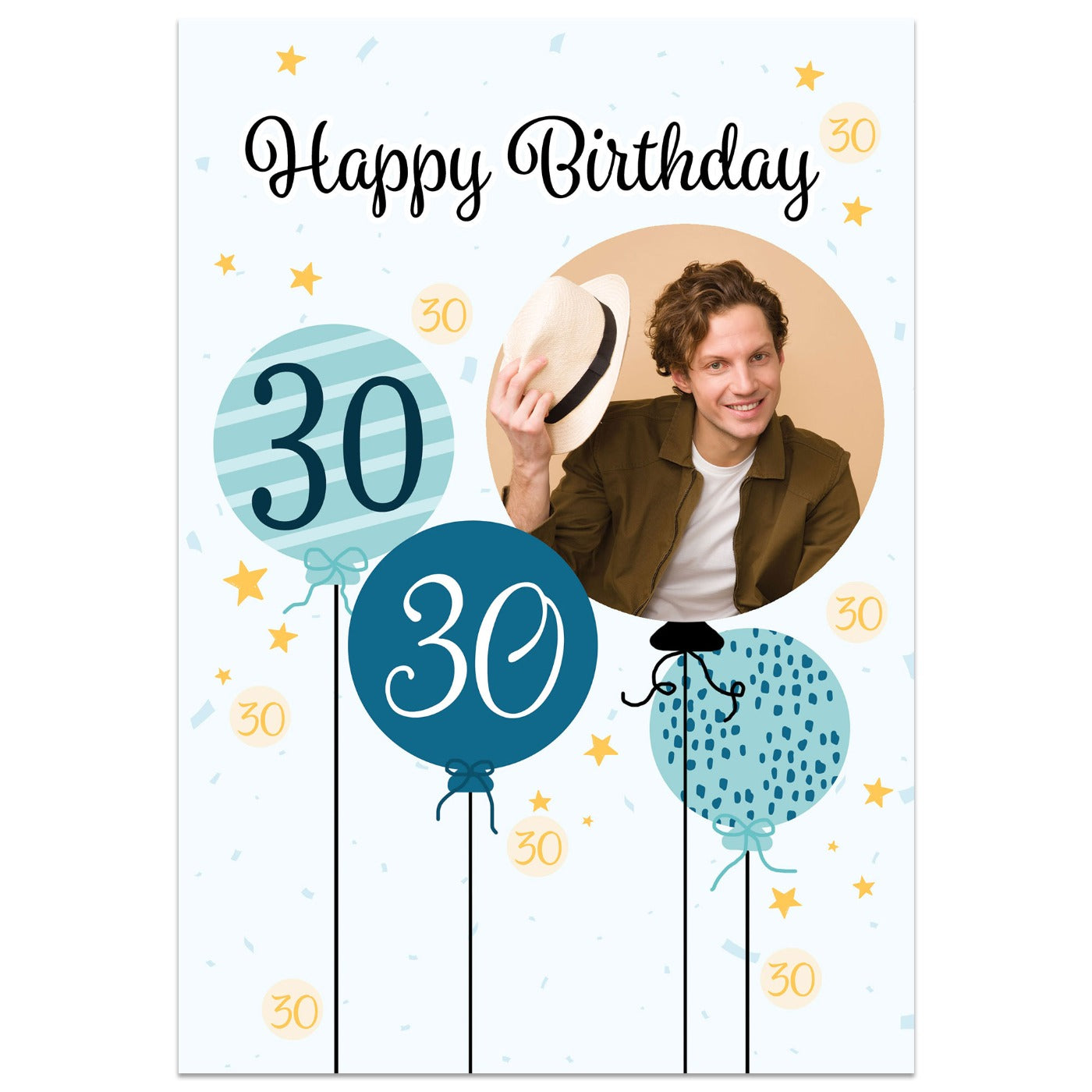 30th Birthday Balloon Photo Card