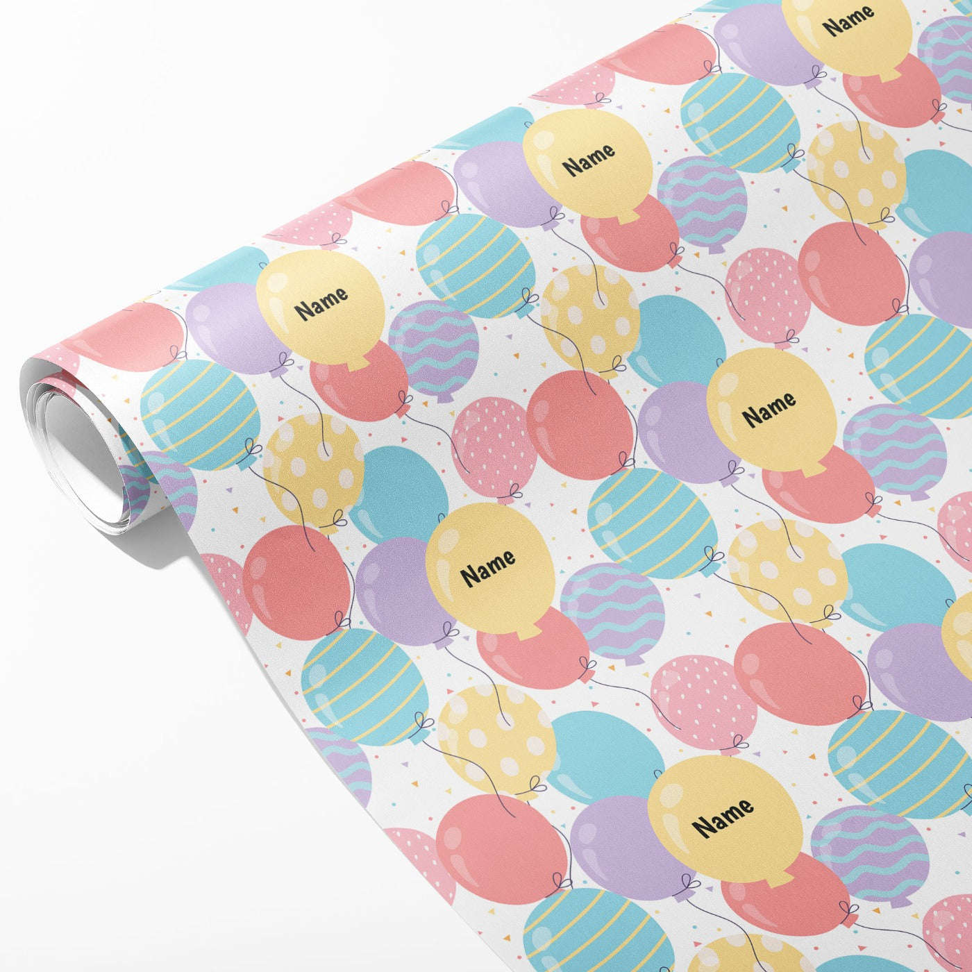 Birthday Balloons Name Wrapping Paper