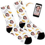 Bananas About You Personalised Socks - Plain White / Mens: 6-8 UK / 7-9 US