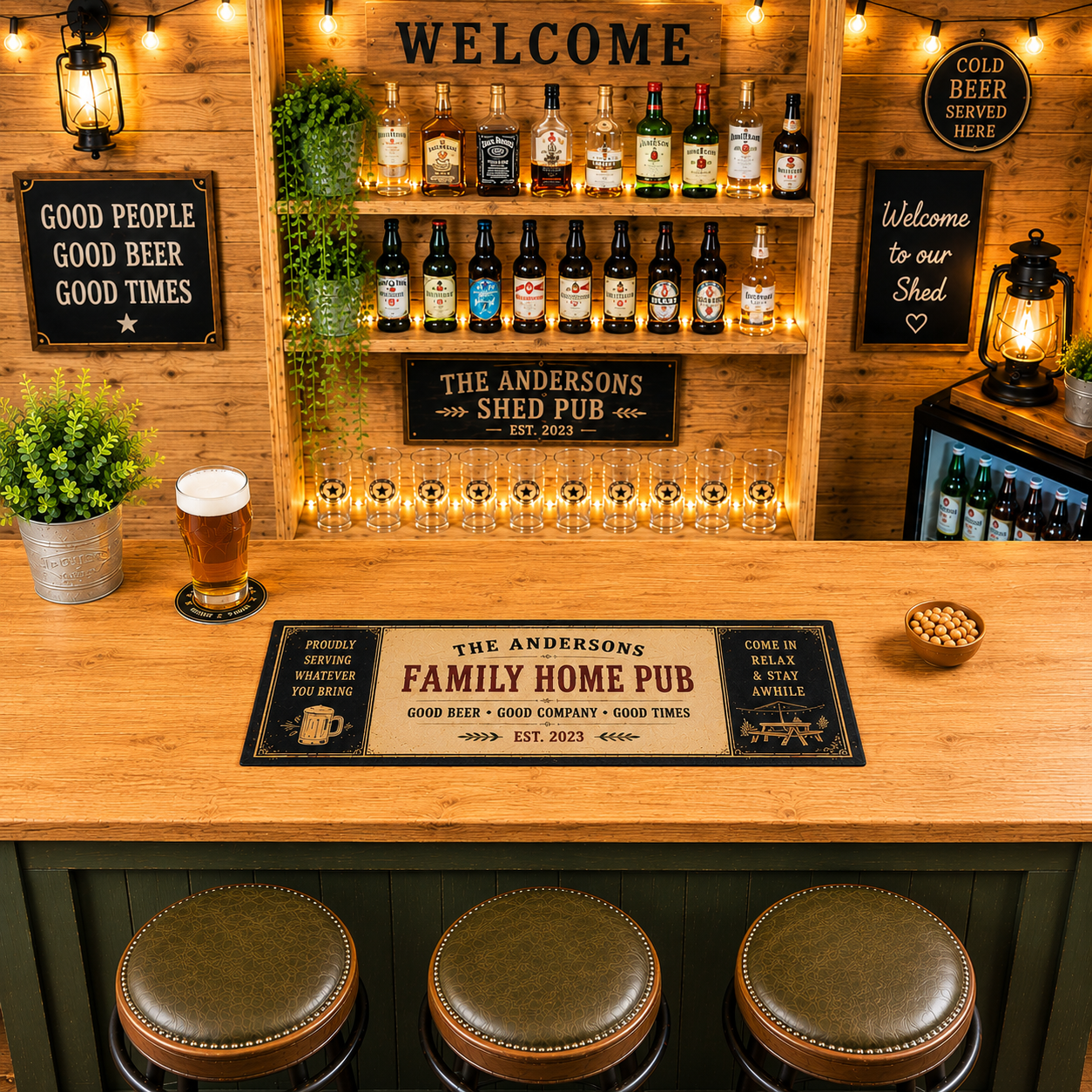 Personalised Bar Runner / Bar Mat