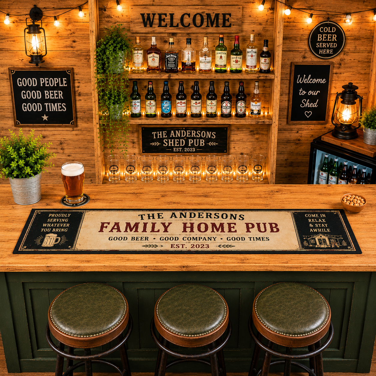 Personalised Bar Runner / Bar Mat