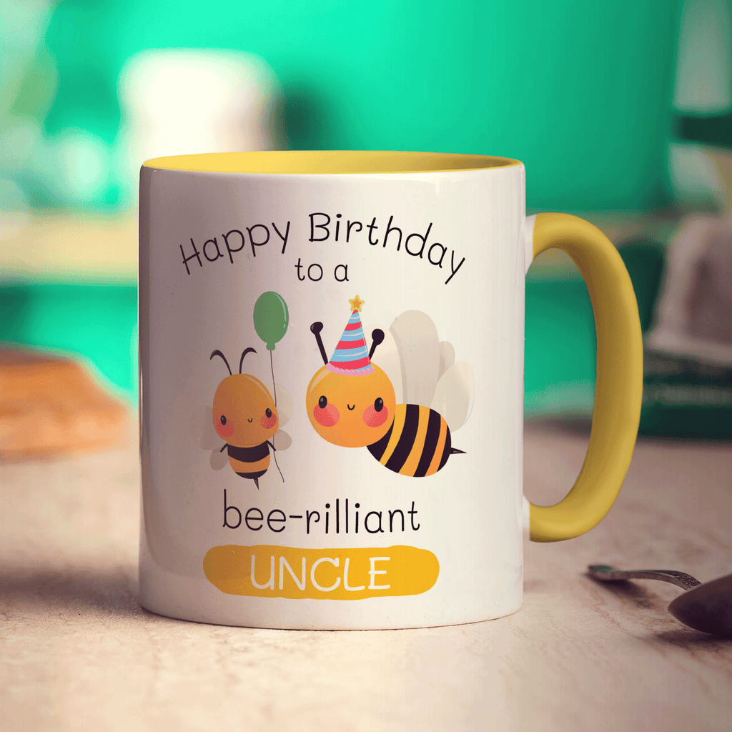 Bee-Rilliant Uncle Birthday Mug - Standard 330ml (11oz) / Yellow