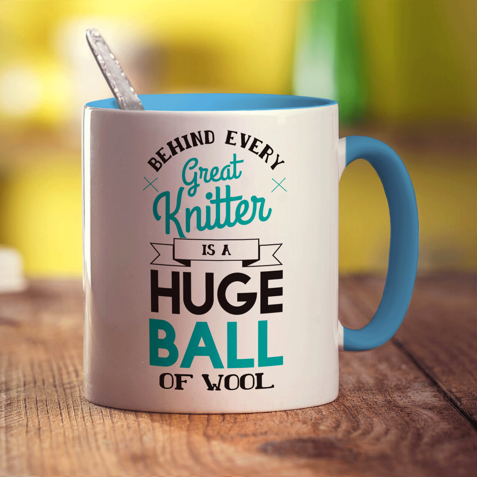 Behind Every Great Knitter is a Huge Ball of Wool Mug - Standard 330ml (11oz) / Blue