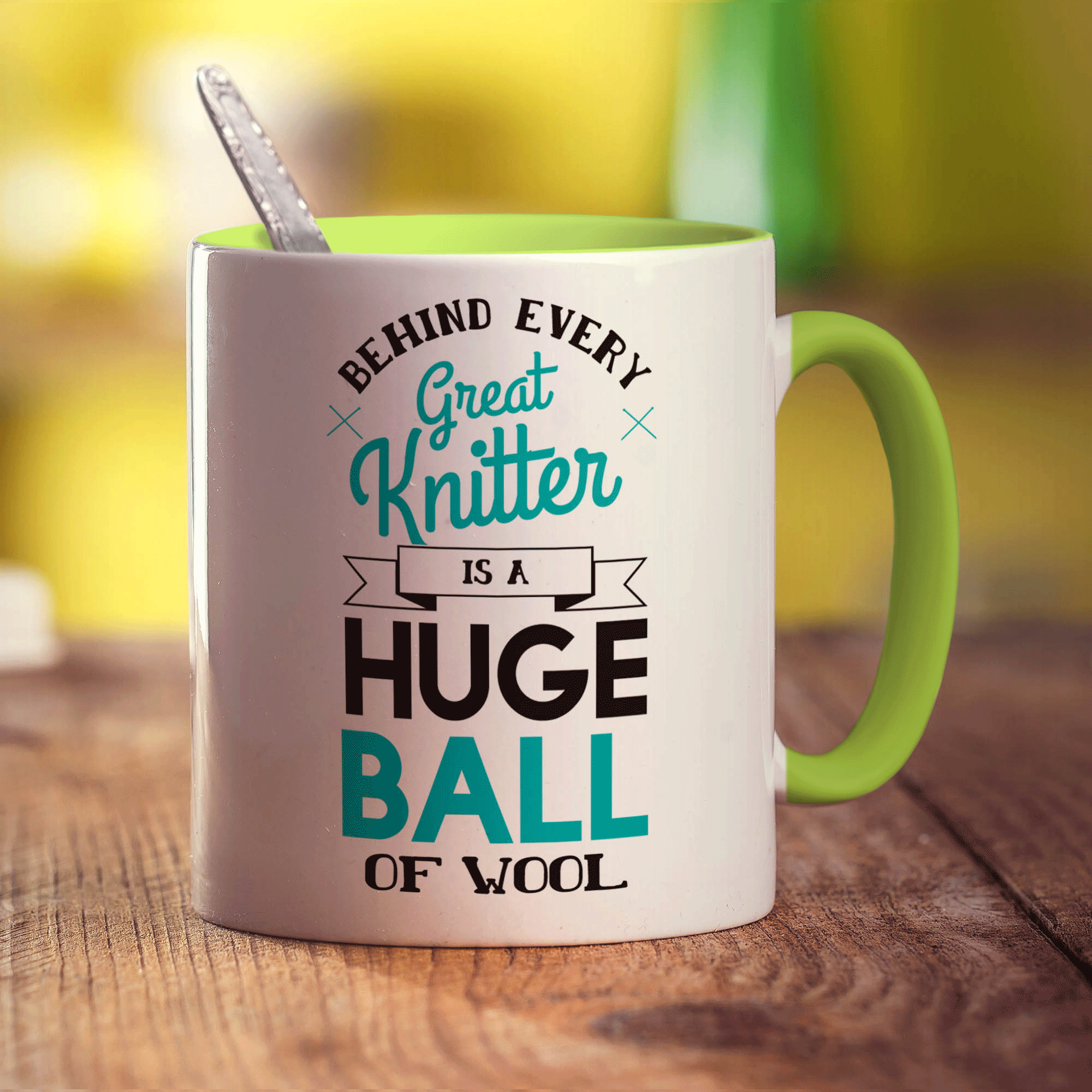 Behind Every Great Knitter is a Huge Ball of Wool Mug - Standard 330ml (11oz) / Green