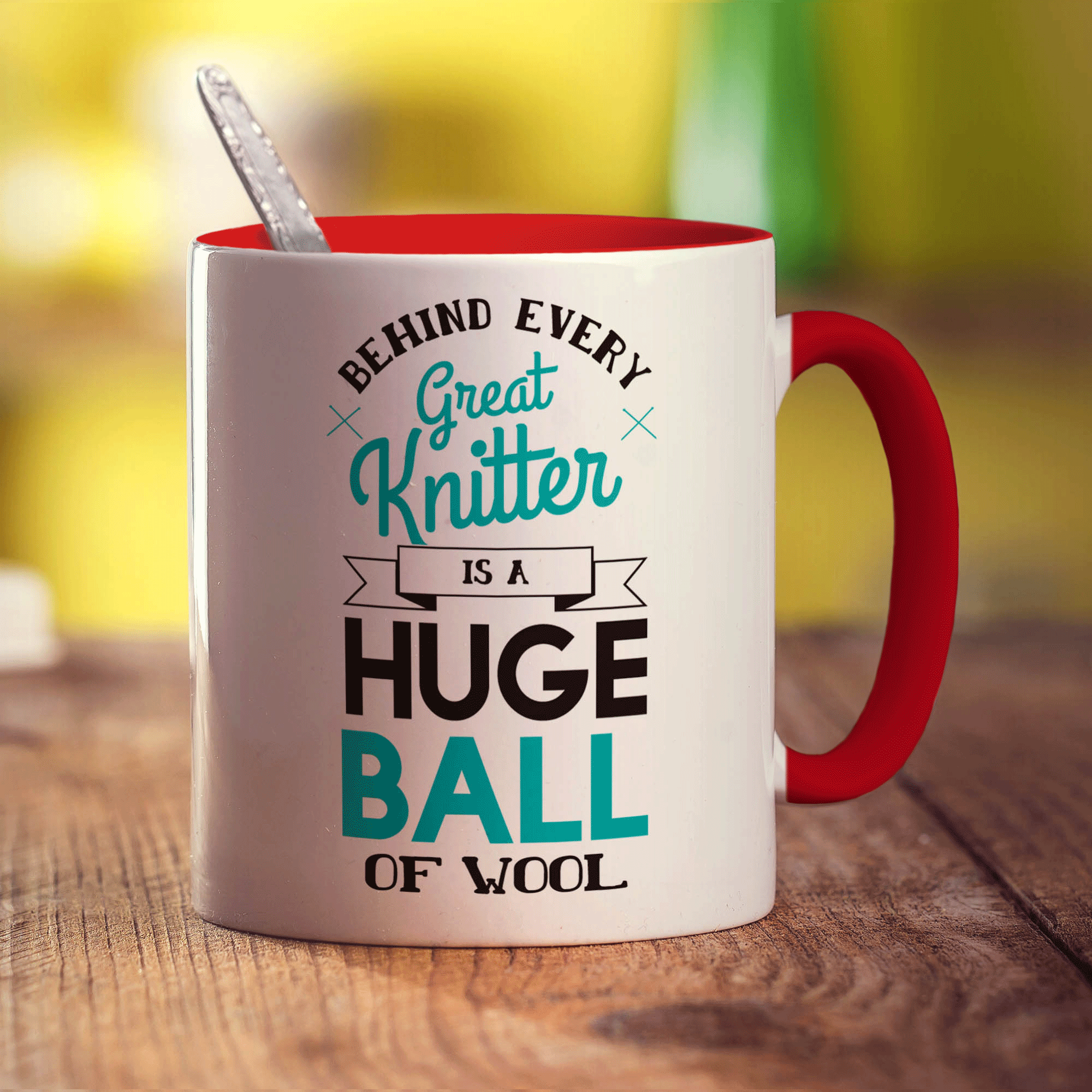 Behind Every Great Knitter is a Huge Ball of Wool Mug - Standard 330ml (11oz) / Red
