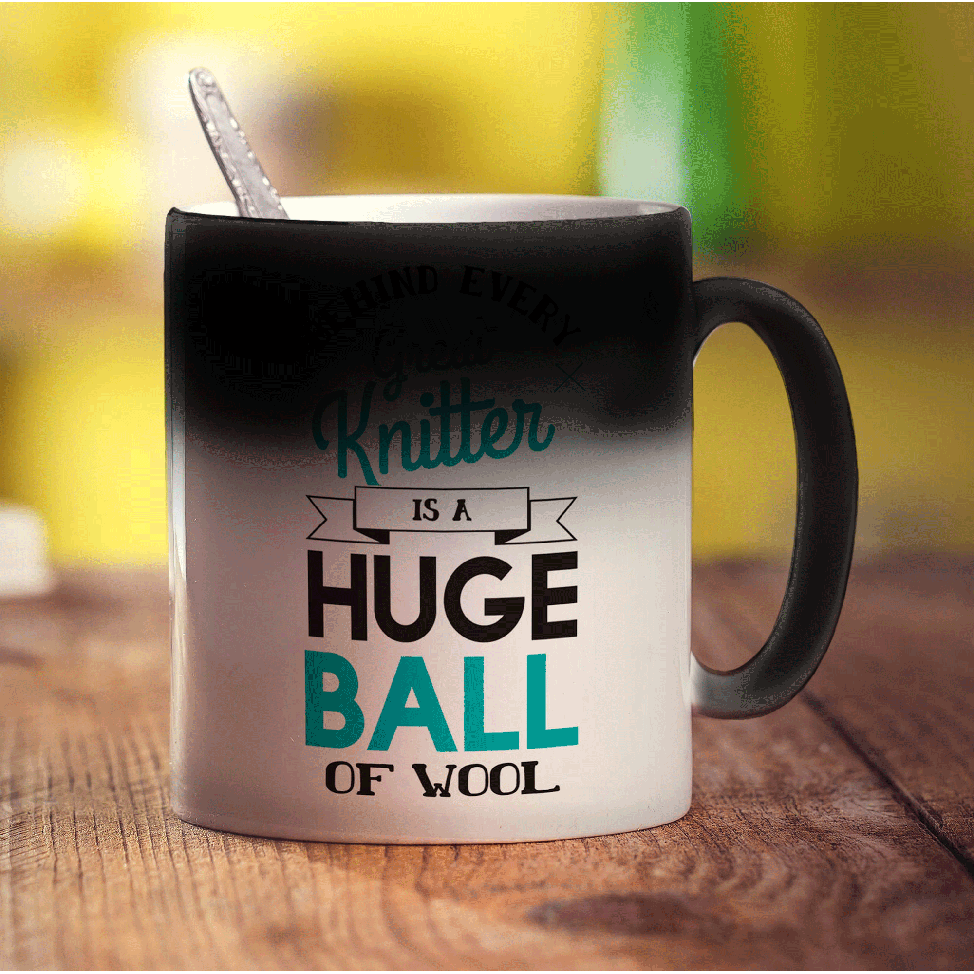 Behind Every Great Knitter is a Huge Ball of Wool Mug - Standard 330ml (11oz) / Magic Mug