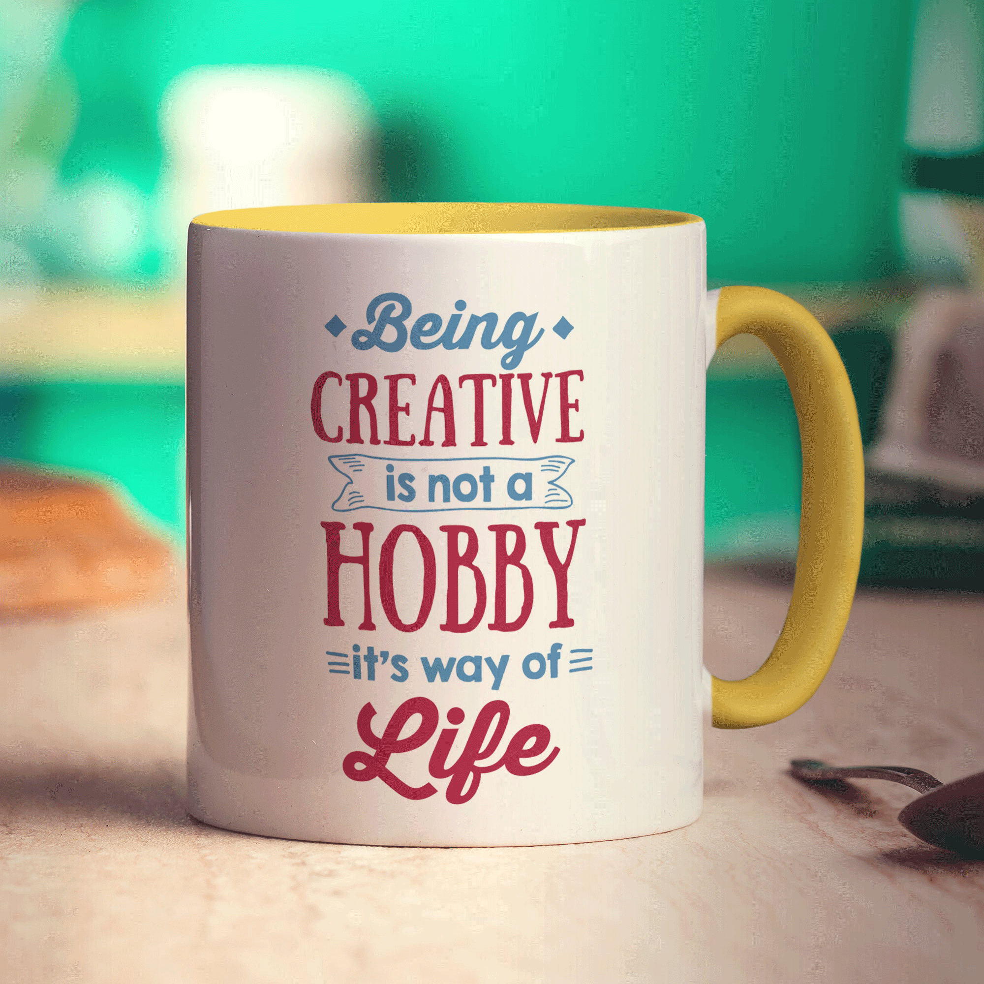 Being Creative Is Not A Hobby It's A Way Of Life Mug - Standard 330ml (11oz) / Yellow