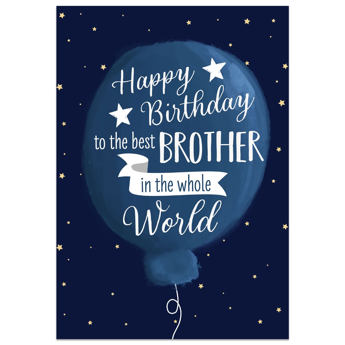 Best Brother in the World Birthday Balloon Card