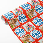 Best Dad Ever Star Photo Wrapping Paper