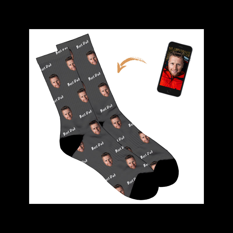 Best Dad Personalised Socks - Graphite Grey / Womens: 4-7 UK / 6-9 US