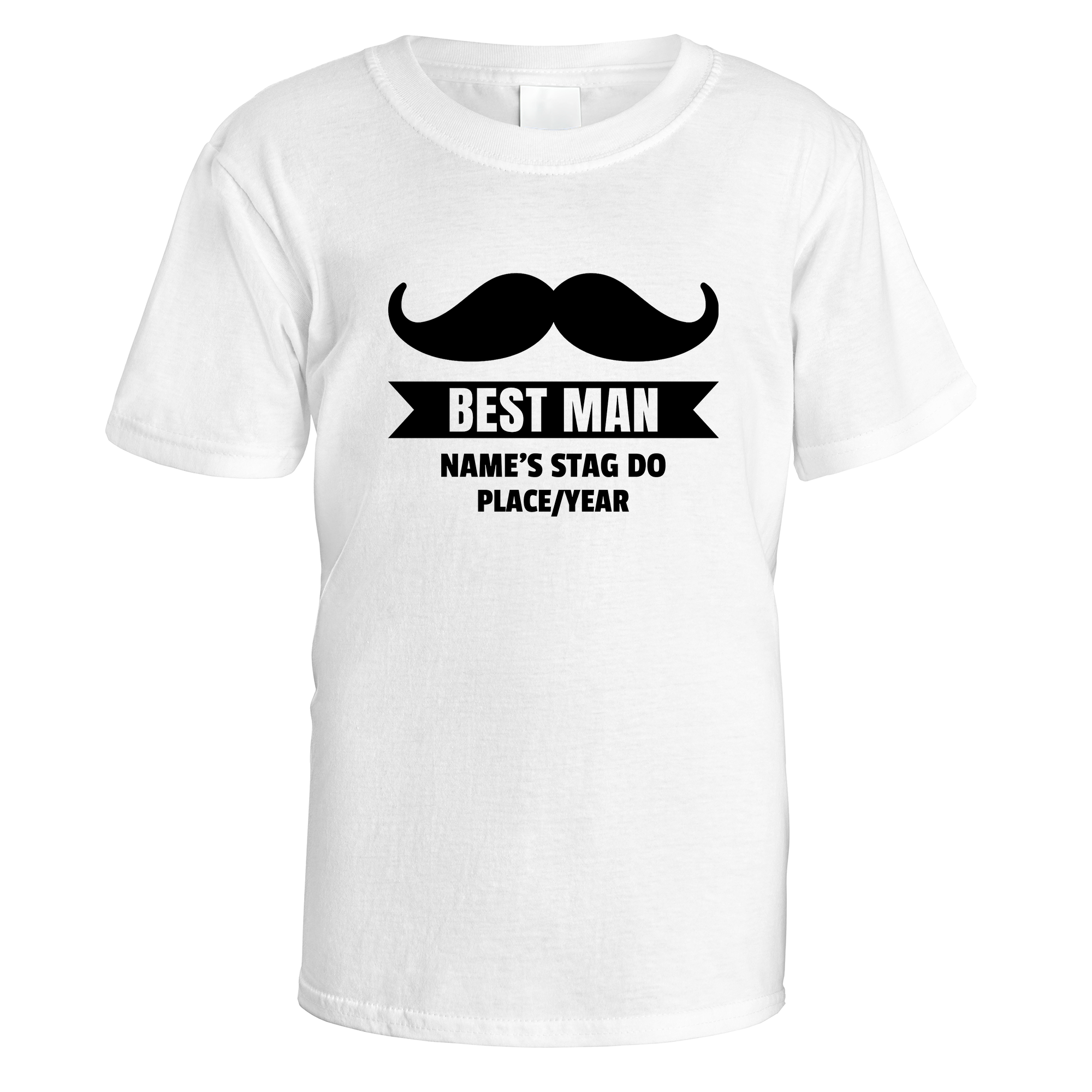Best Man Moustache Stag Do T-Shirt