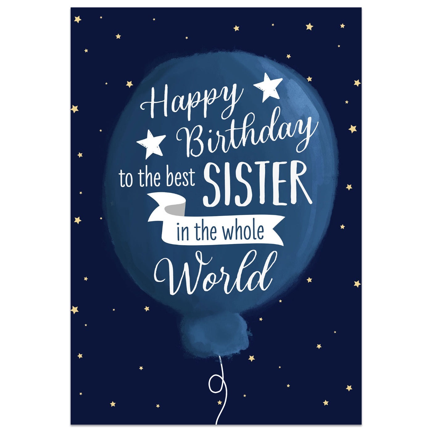 Best Sister in the World Birthday Balloon Card