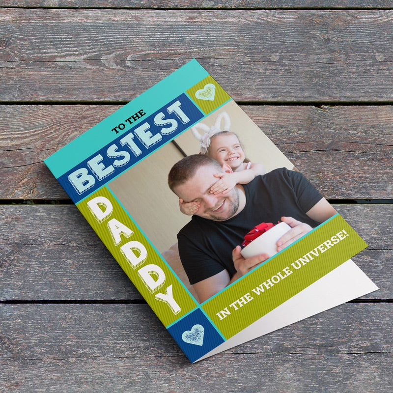 Bestest Daddy Card Lying Down