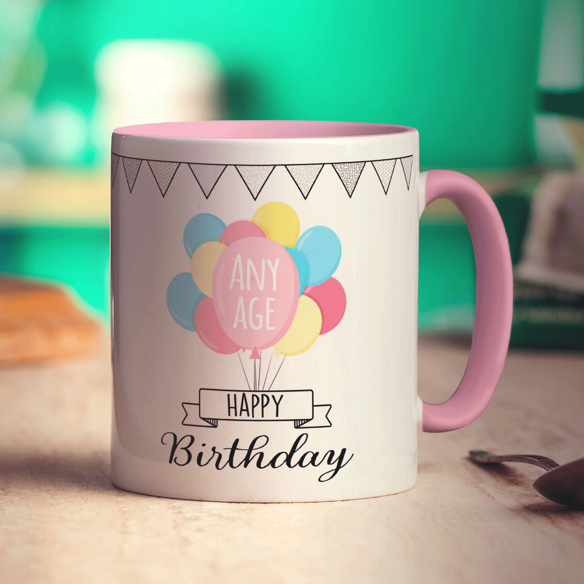 Birthday Age Balloons Mug