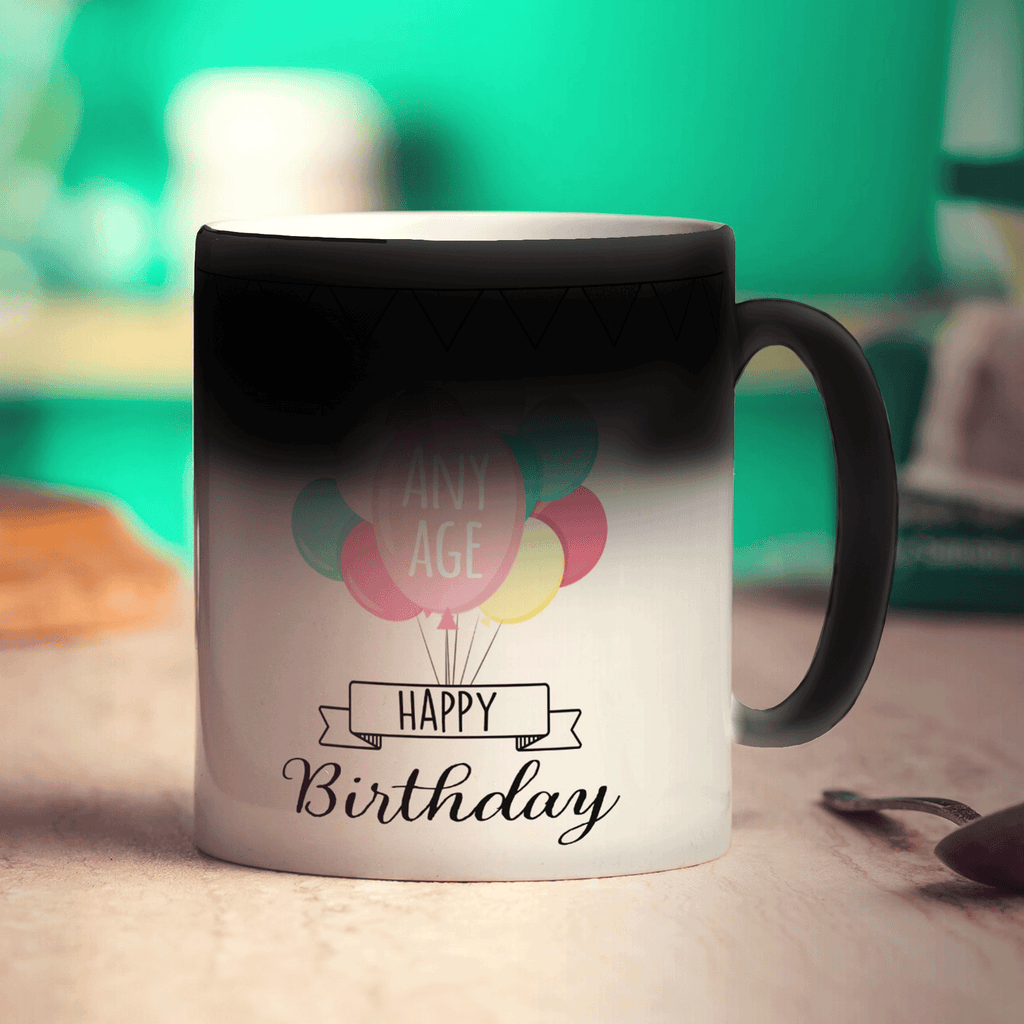 Birthday Age Balloons Mug - Standard 330ml (11oz) / Magic Mug