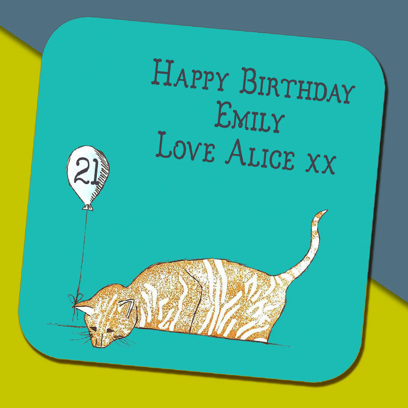 Birthday Cat Coaster