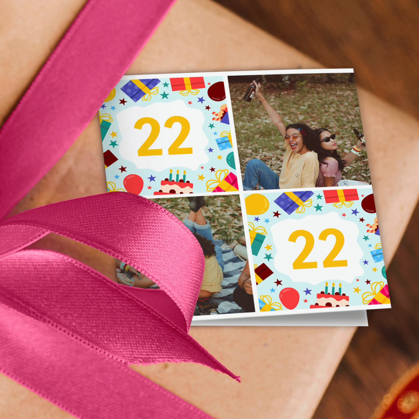 Birthday Celebration Photo Wrapping Paper - Add Any Age