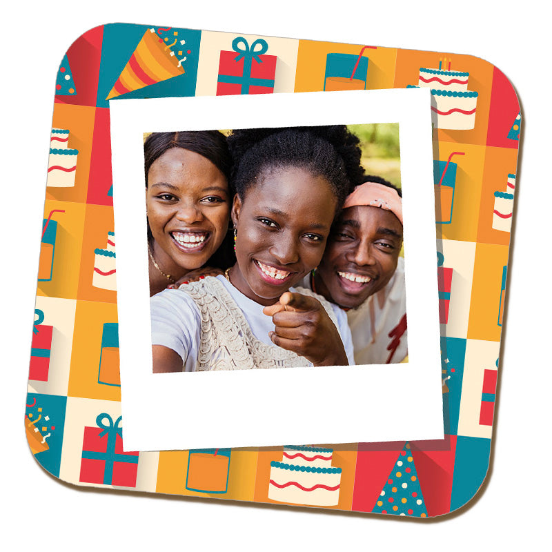 Birthday Polaroid Photo Coaster