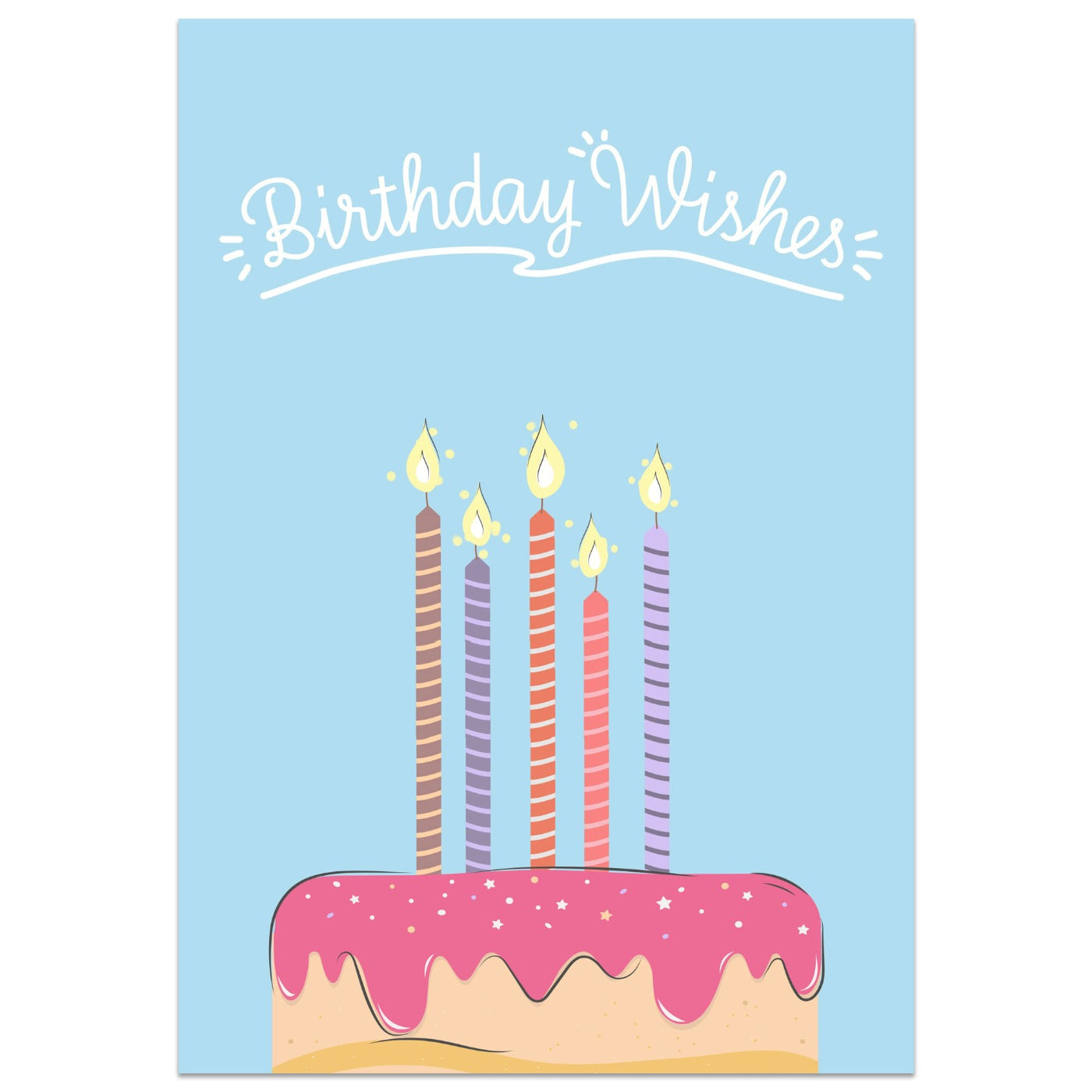 Birthday Cake Wishes Card