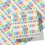 Birthday Candles Name Wrapping Paper