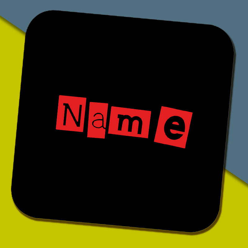 Black and Red Name Coaster